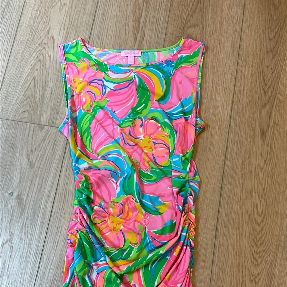 Lilly Pulitzer Pink and Green Floral Dress - Picture 2 of 2